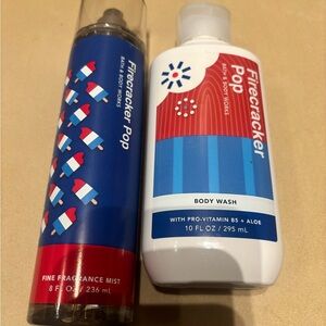 Bath & Body Works Firecracker Pop Body Wash & Mist Set - Red, White, Blue